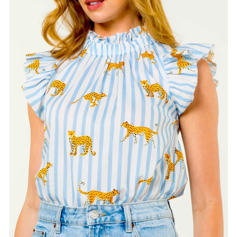Fun flirty THML CHEETAH top